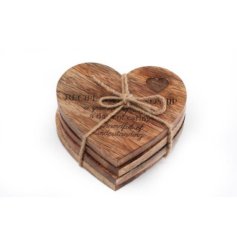 A rustic styled set of 4 wooden coasters