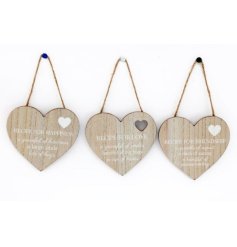 A delightful assortment of 3 wooden hanging plaques