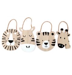 A adorable wooden assortment of 4 hanging plaque decorations