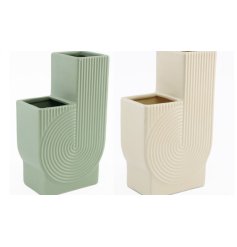 A simplistic and modern assortment of 2 vases