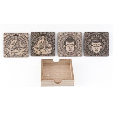 Set of 4 Buddha Coaster Set