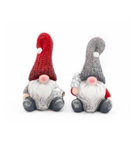 A festive assortment of 2 santa gonk ornaments