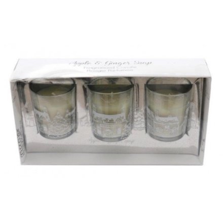 Silver Village Candles S/3