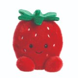 A fun and fruity palm pal strawberry soft toy