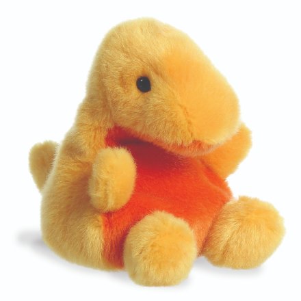 A super adorable palm pal soft toy, Thunder the Dinosaur. 