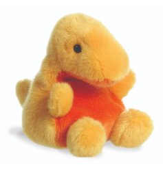 A super adorable palm pal soft toy, Thunder the Dinosaur. 