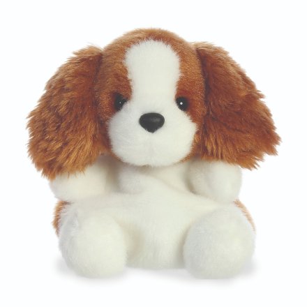 A soft and cuddly palm pal soft toy, Lady, the spaniel dog.