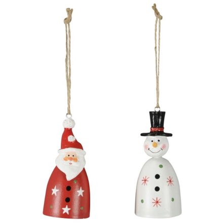 2 Assorted Santa & Snowman Hangers