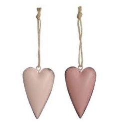 A charming assortment of 2 metal hanging heart decorations