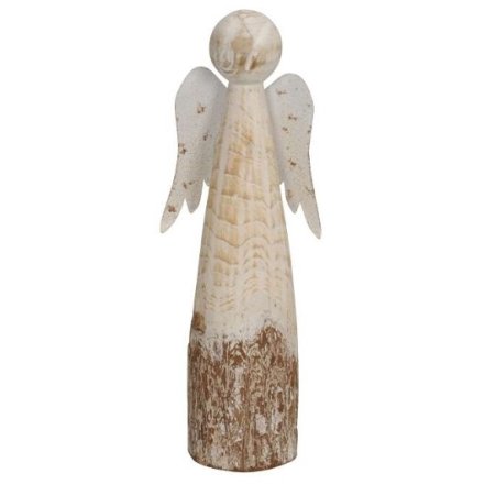 21cm Wooden Angel Decoration