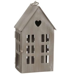 A distressed looking wooden house decoration