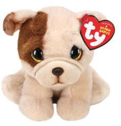 A super soft Dog Soft toy with wide gazing glittery eyes 