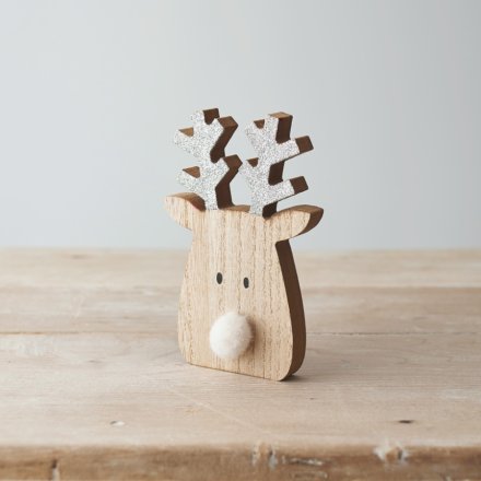 14.5cm Wooden Reindeer Decoration