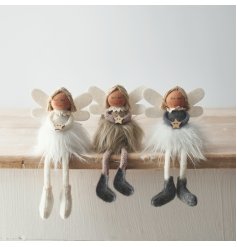 A charming assortment of 3 fabric angels