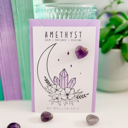 Amethyst Crystal Heart Card and Envelope