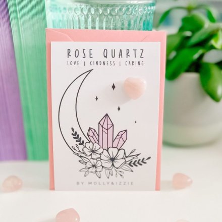 Rose Quartz Crystal Heart Card and Envelope