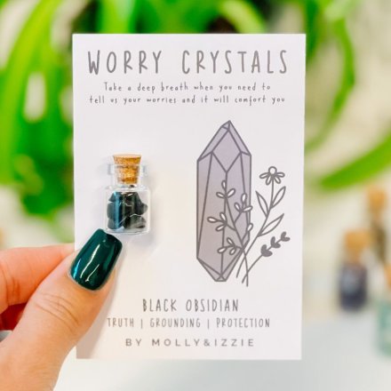 Little Jar Worry Crystals, Black Obsidian