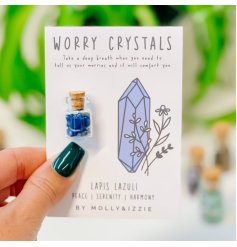 A little jar of Lapis Lazuli crystals to give you support. These properties include serenity, peace and harmony