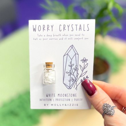 Little Jar Worry Crystals, White Moonstone