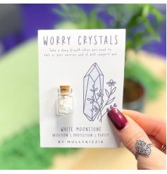 A little jar of White Moonstone crystals to give you support. These properties include intuition, protection and purity.