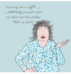 A humorous greetings card with a beautifully illustrated image. 