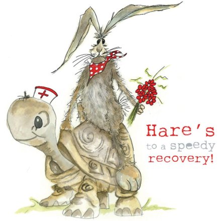 Hares to a Speedy Recovery Greetings Card, 15cm