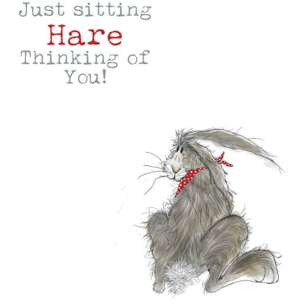 Just Sitting Hare Thinking of You Greetings Card, 15cm