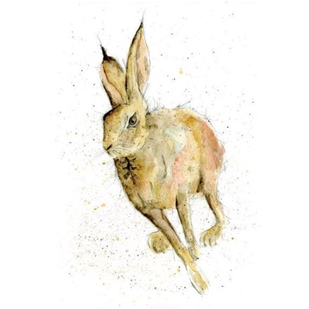 Hare Greetings Card, 15cm