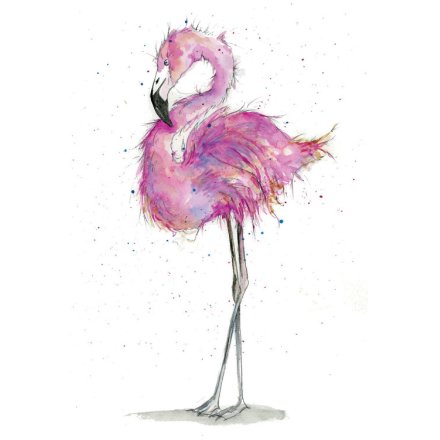 15cm Flamingo Greetings Card