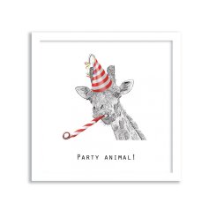 A party animal themed greetings card