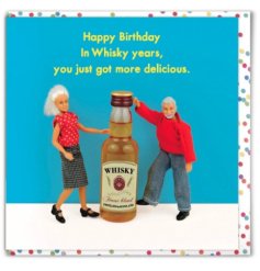 A colourful and humorous funny dolls greetings card wishing you a Happy Birthday. 