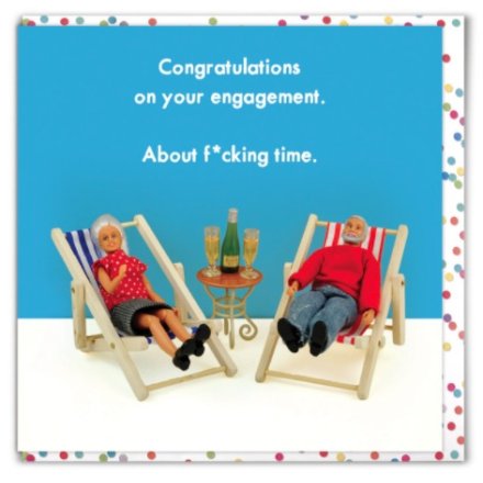 12cm Engagement Greetings Card