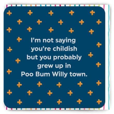 Poo Bum Greetings Card, 14cm