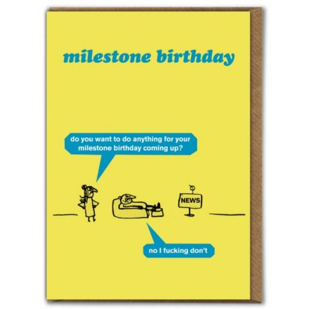 Milestone Birthday Greetings Card, 18cm