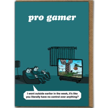 Pro Gamer Greetings Card, 18cm