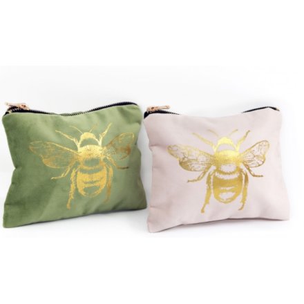 20cm 2 Assorted Summer Bee Make Up Bag