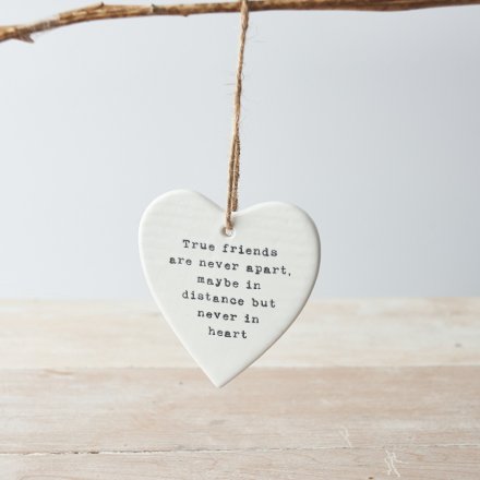A lovely little hanging heart decoration in white