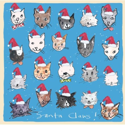  Santa Claws Christmas Greetings Card, 15cm
