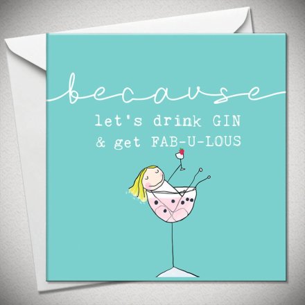 Let's Drink Gin Card, 15cm
