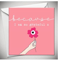 A lovely pink greetings card