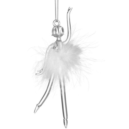 Glass Ballerina Decoration With Fluffy Tutu