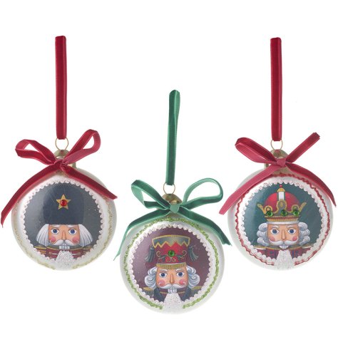 A festive assortment of 3 round hanging decorations