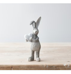 A sweet little standing rabbit figure in grey