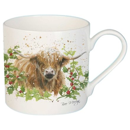 A fine quality mug with gift box. Decorated with a charming and beautifully illustrated highland cow design. 