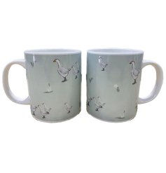 A charming assortment of 2 porcelain mugs