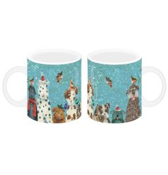 A festive porcelain mug