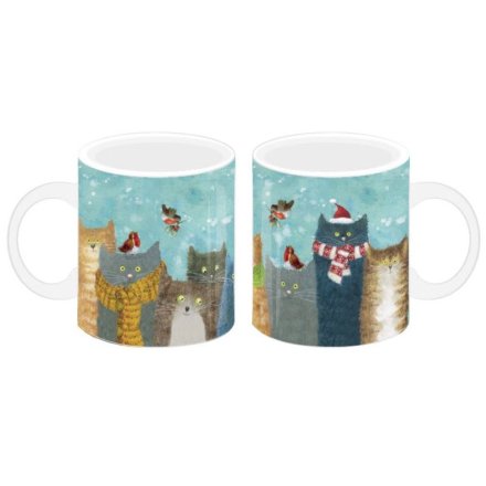 Jan Pashley Christmas Cats Porcelain Mug