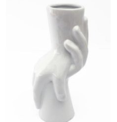 A modern and simplistic vase in white