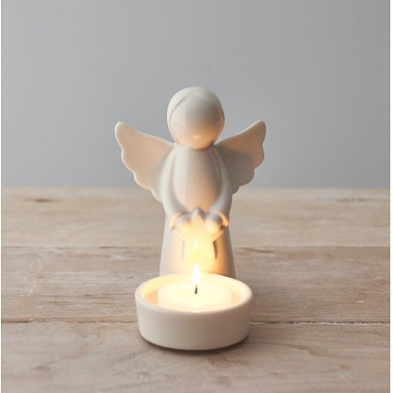Angel With Candle Holder, 11cm