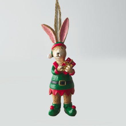 Hanging Elf Rabbit, 11cm